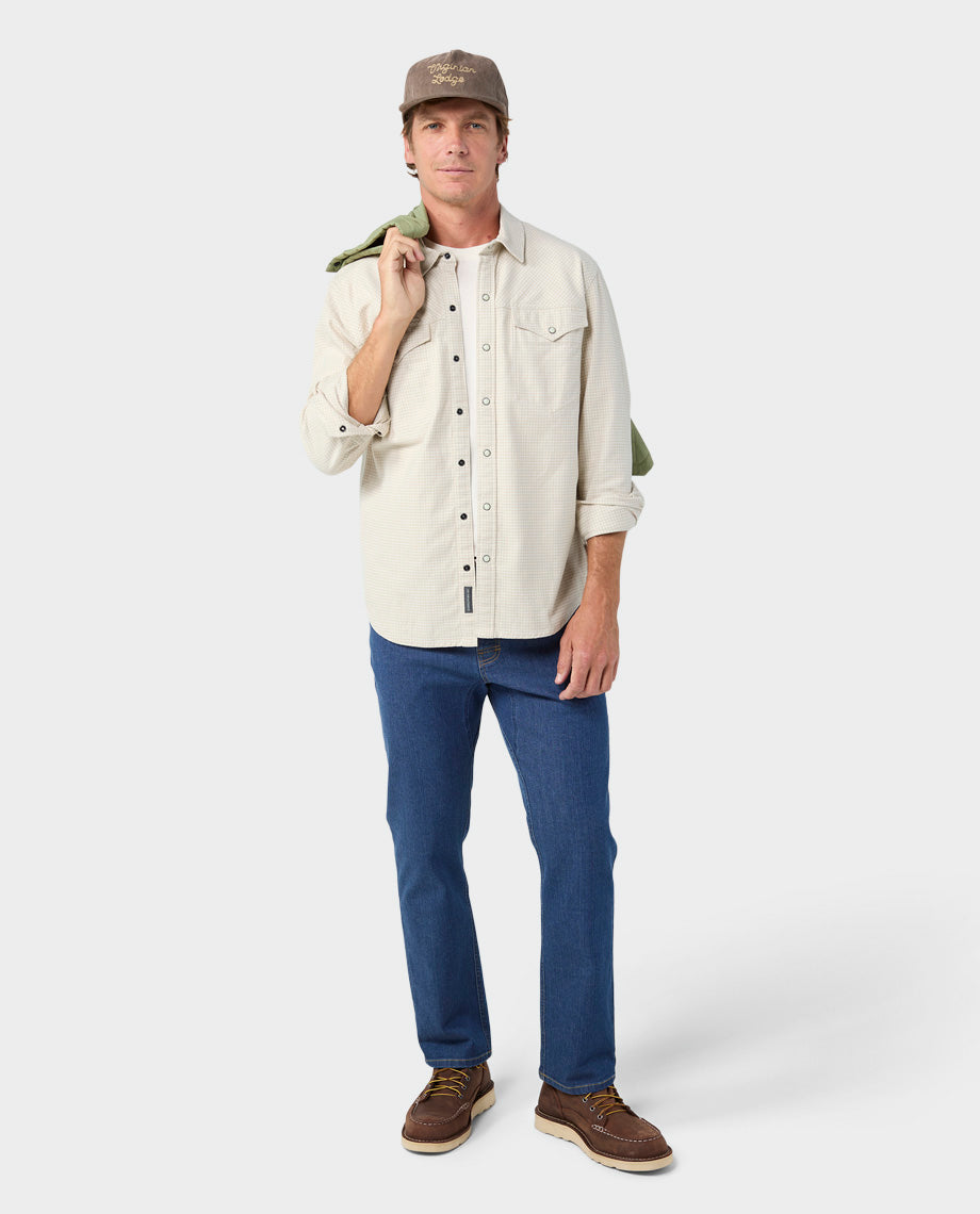 Chemise en flanelle de poids moyen pour homme
