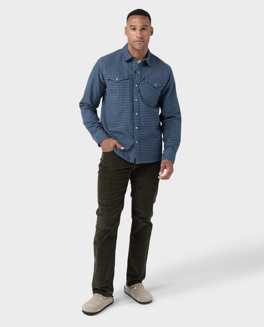 Chemise en flanelle de poids moyen pour homme
