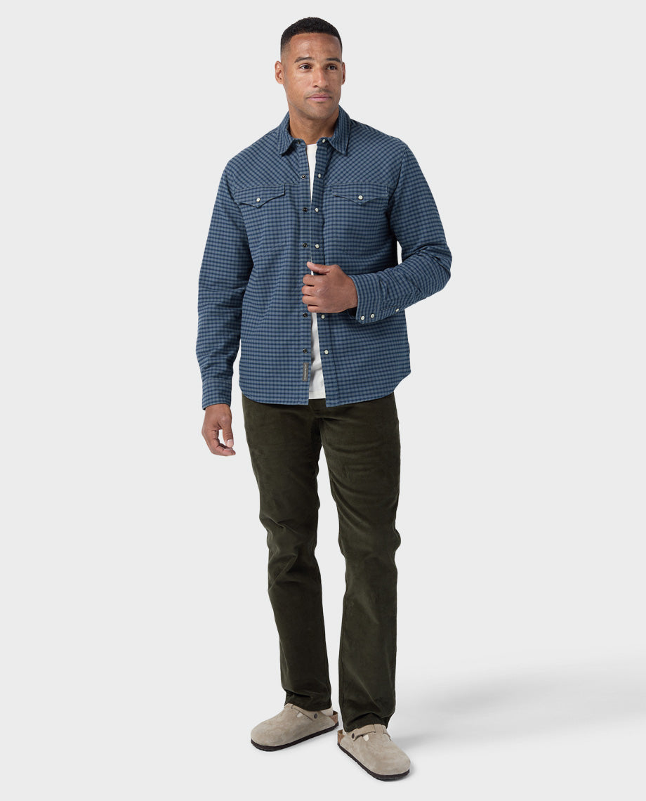 Chemise en flanelle de poids moyen pour homme