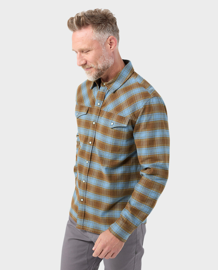Chemise en flanelle de poids moyen pour homme