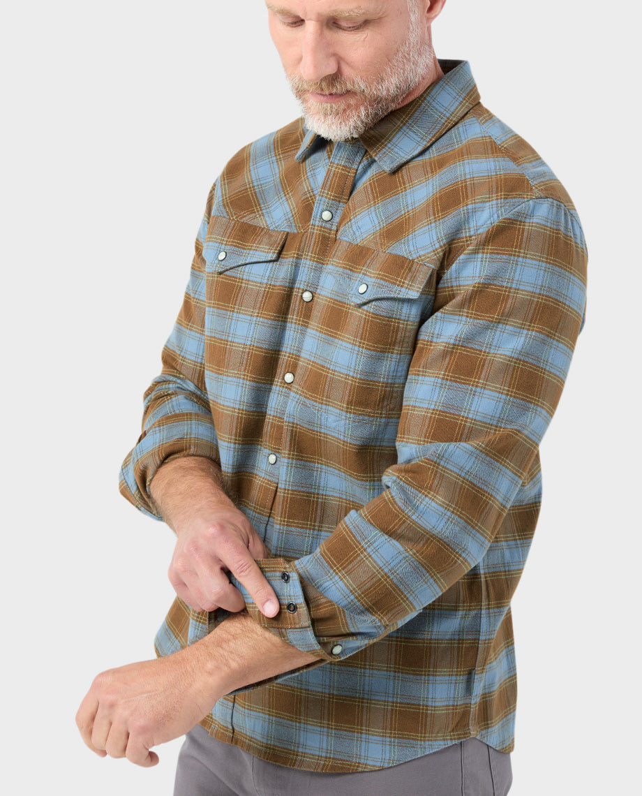 Chemise en flanelle de poids moyen pour homme