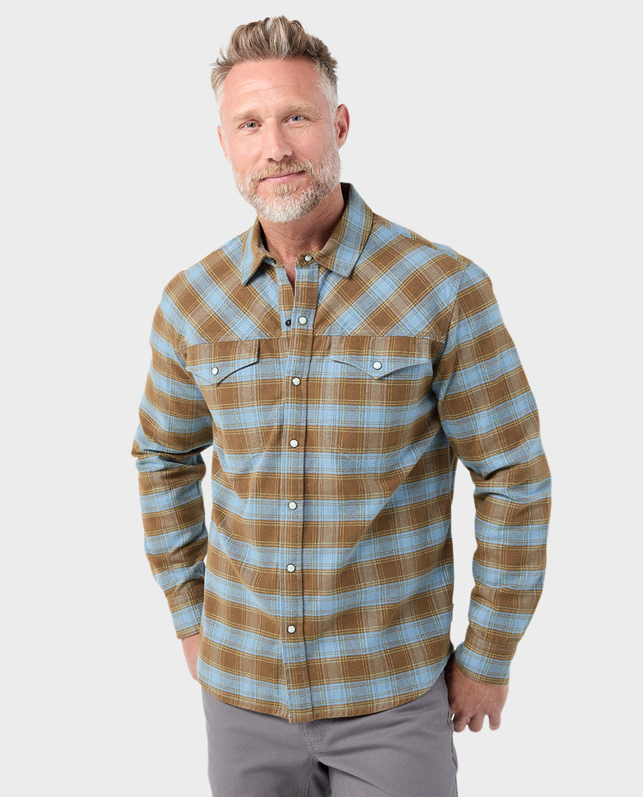 Chemise en flanelle de poids moyen pour homme