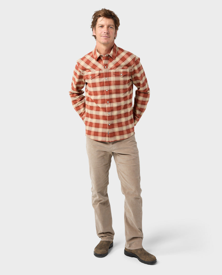 Chemise en flanelle de poids moyen pour homme