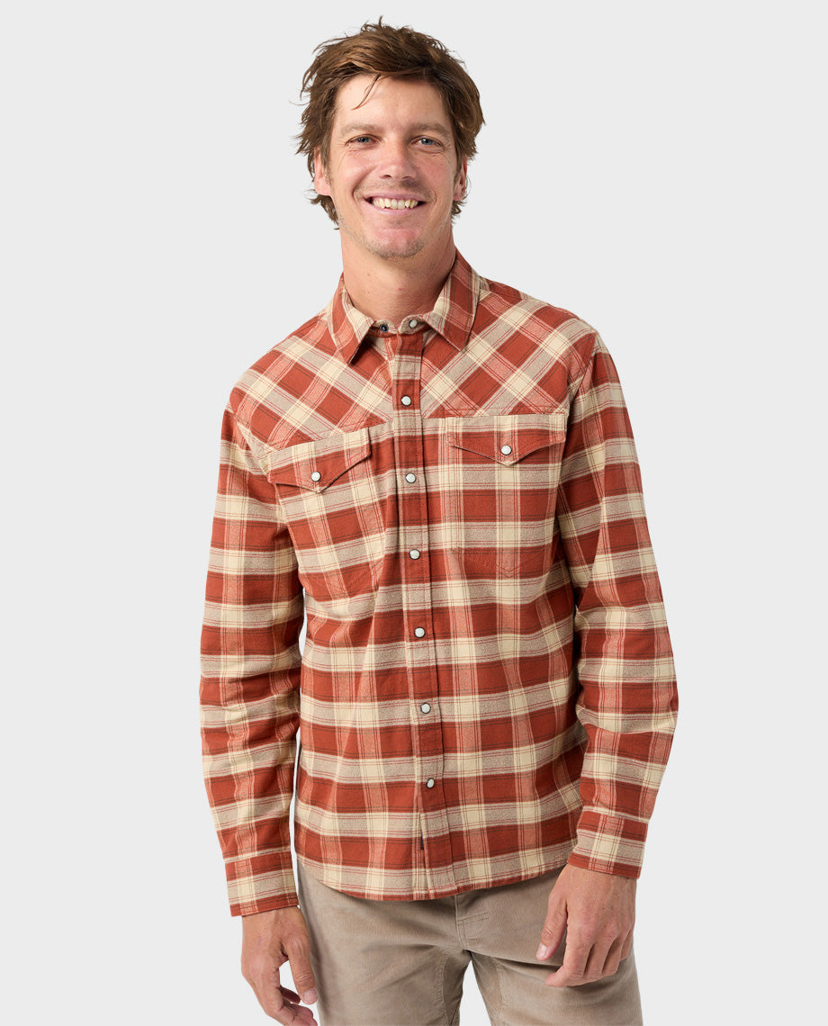 Chemise en flanelle de poids moyen pour homme