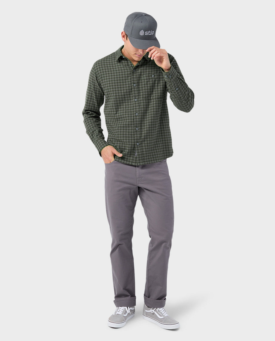 Chemise légère en flanelle extensible pour homme