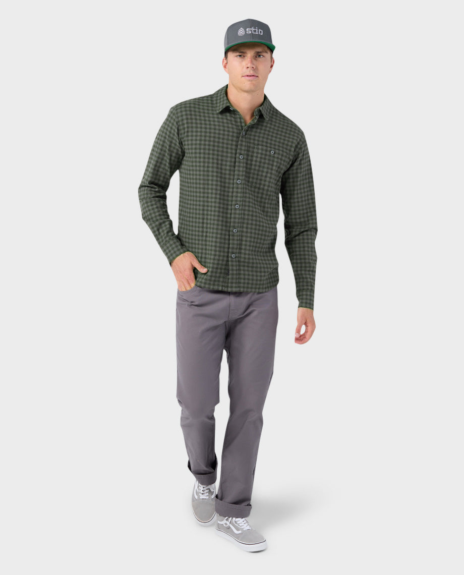 Chemise légère en flanelle extensible pour homme