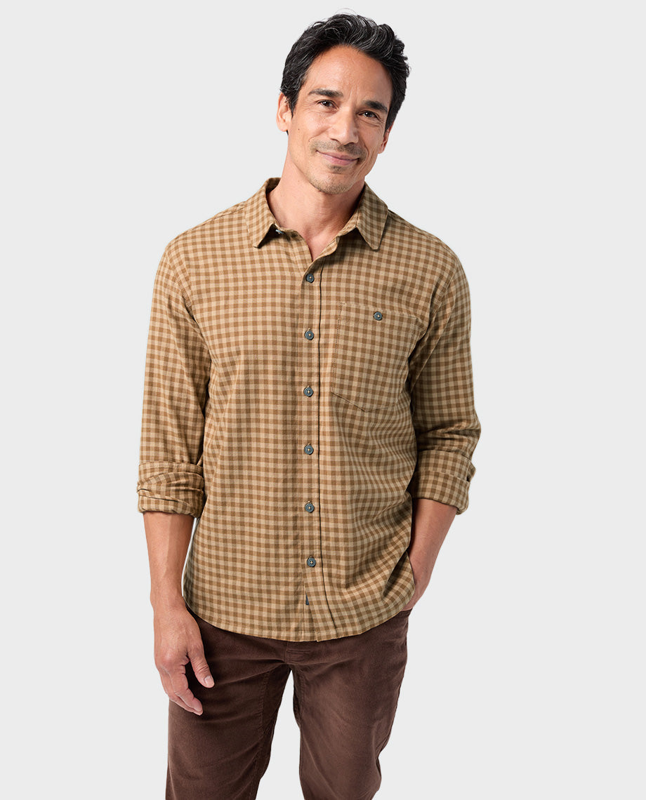 Chemise légère en flanelle extensible pour homme
