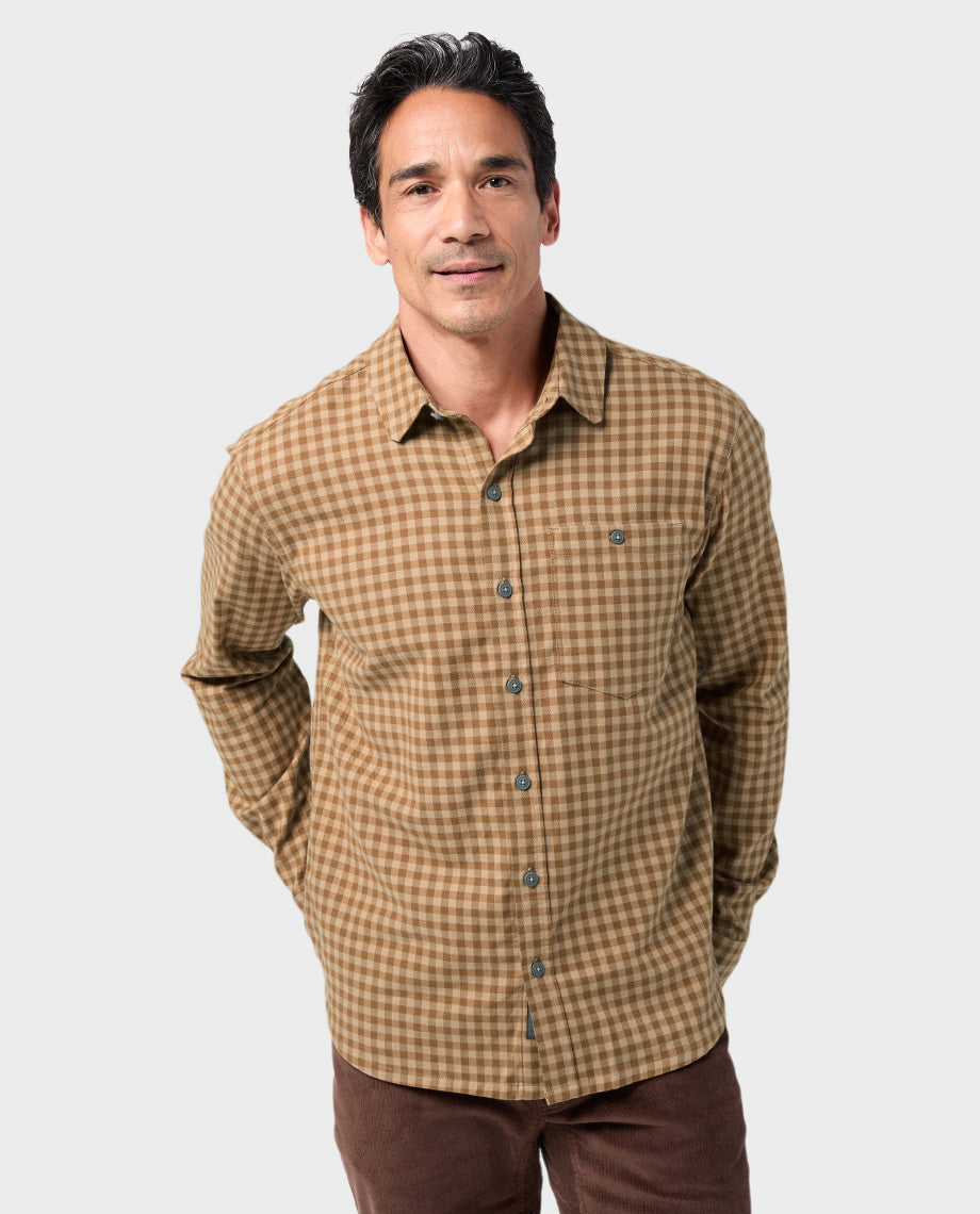 Chemise légère en flanelle extensible pour homme