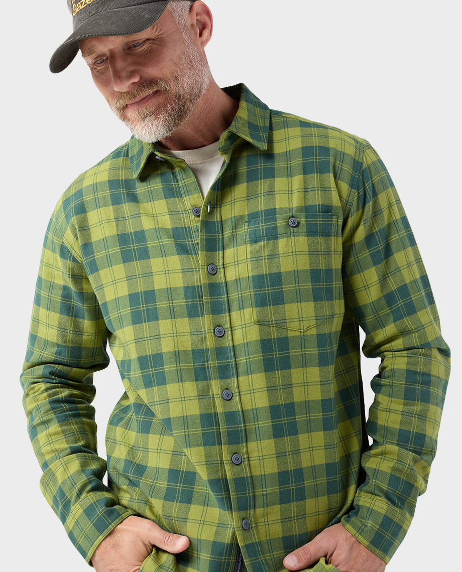 Chemise légère en flanelle extensible pour homme