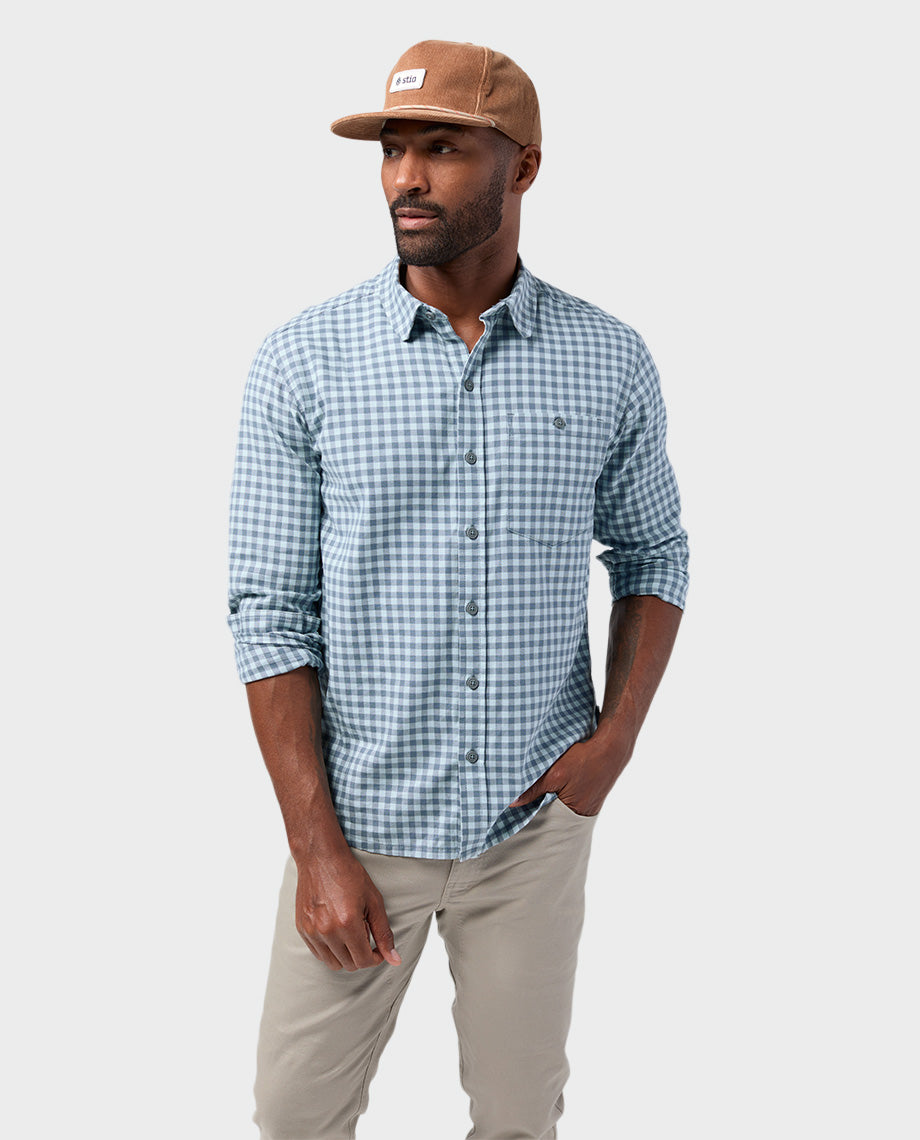 Chemise légère en flanelle extensible pour homme