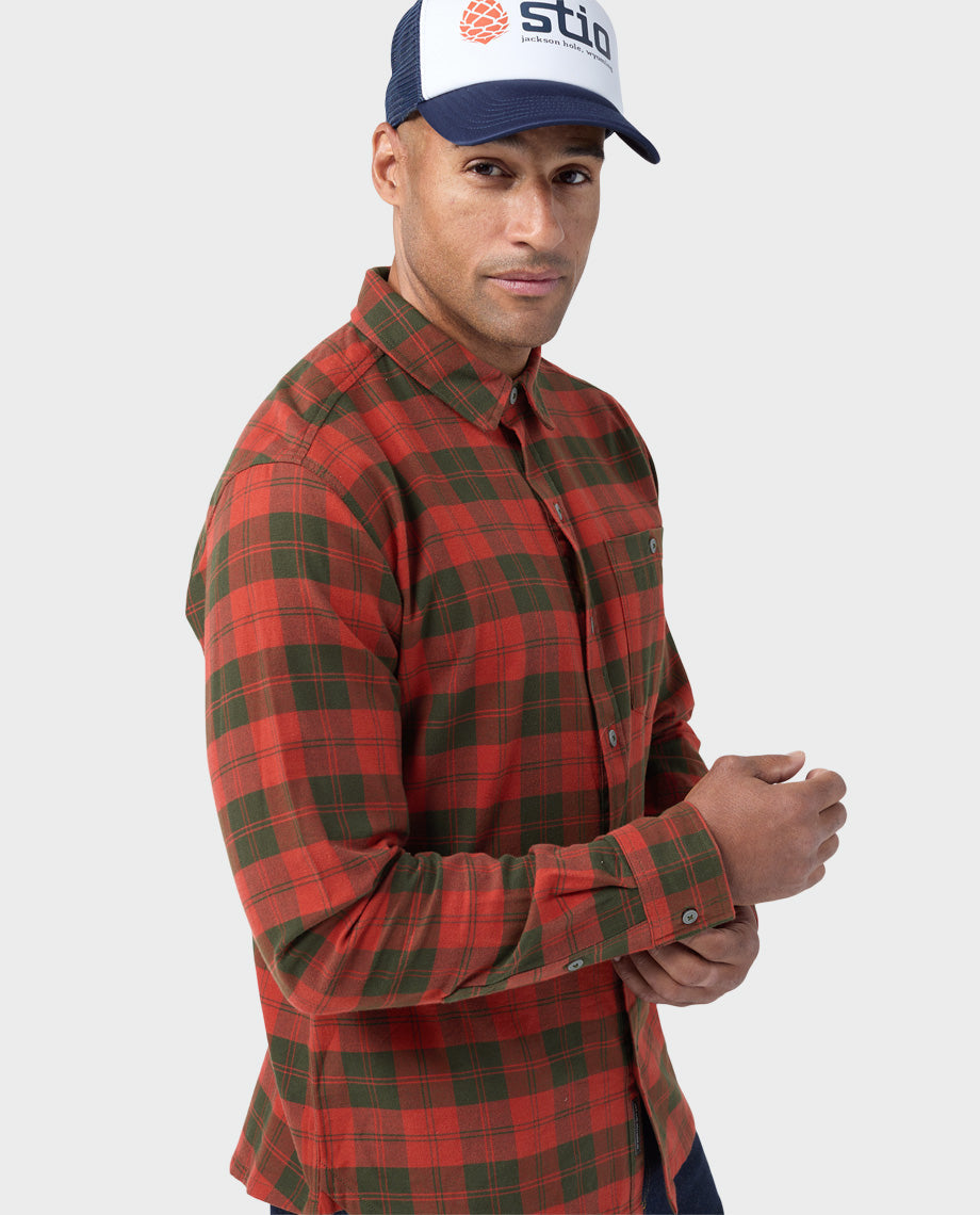 Chemise légère en flanelle extensible pour homme