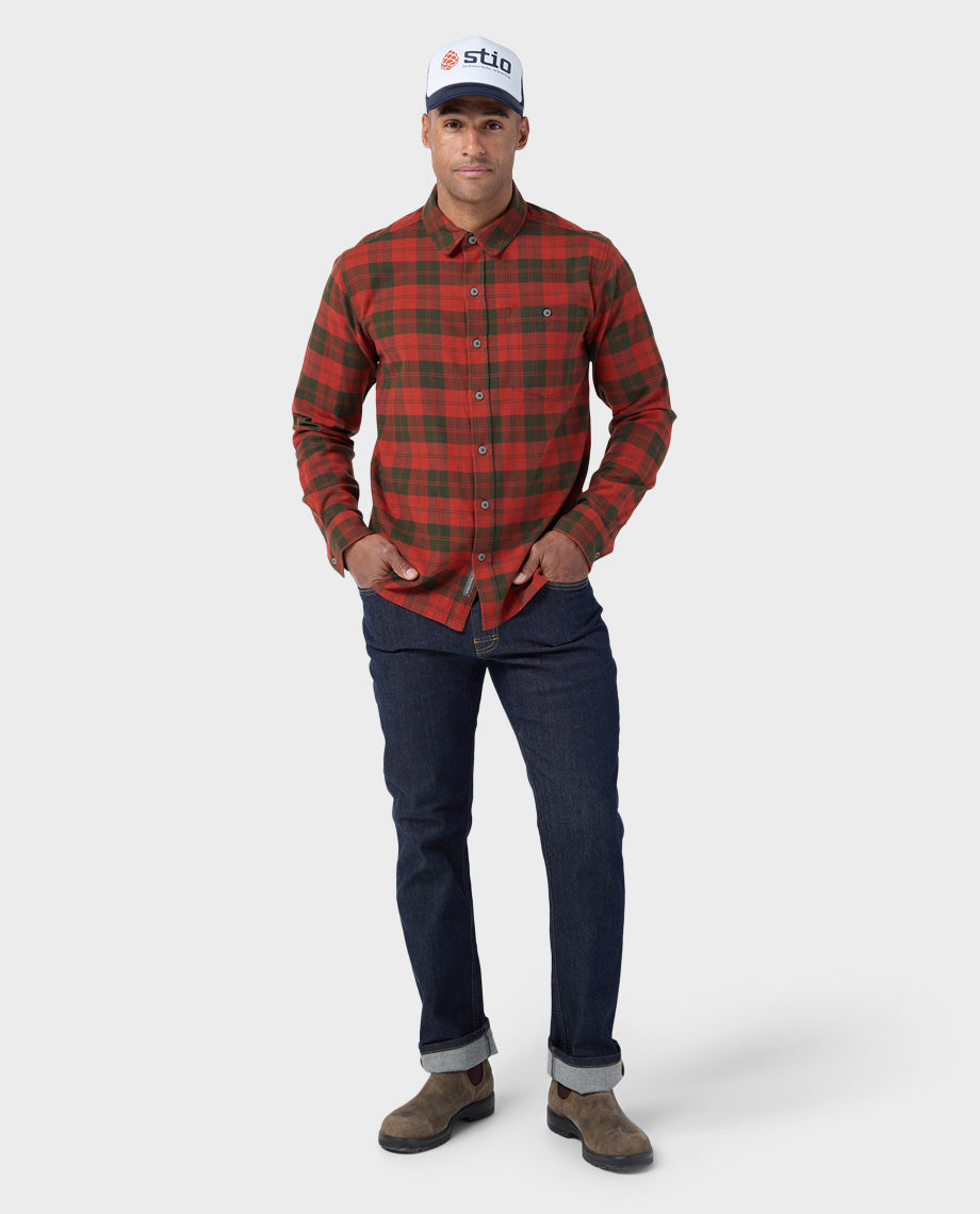 Chemise légère en flanelle extensible pour homme