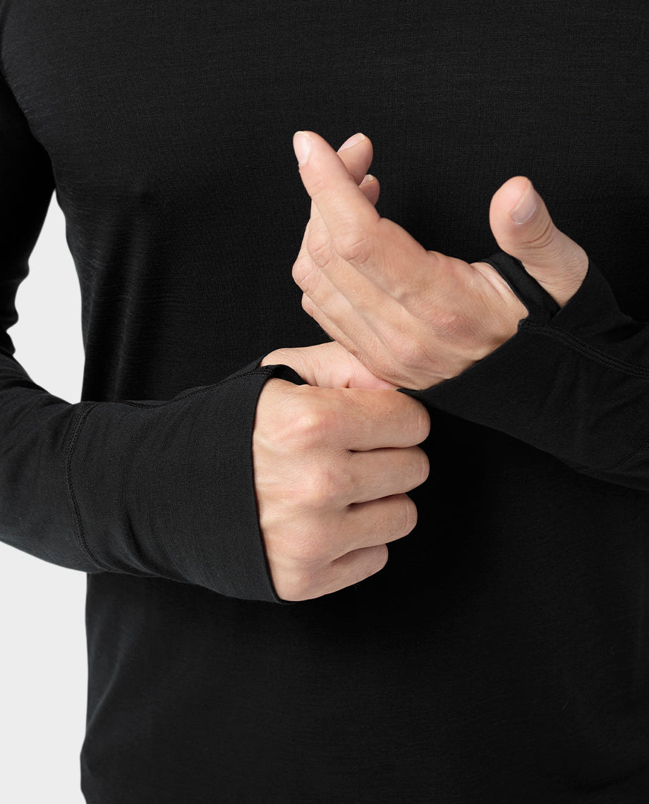 T-shirt de quart à manches longues léger pour hommes