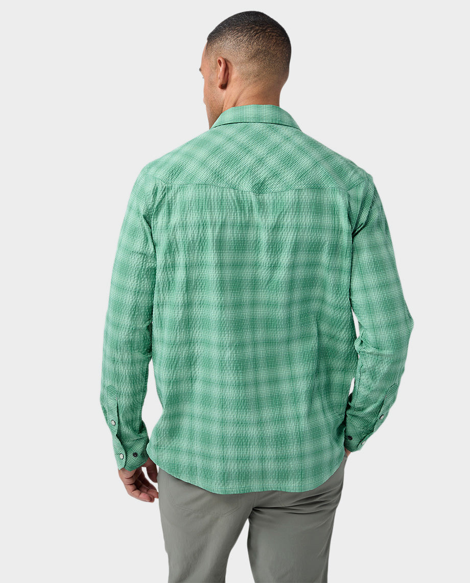 Chemise en seersucker à manches longues pour homme