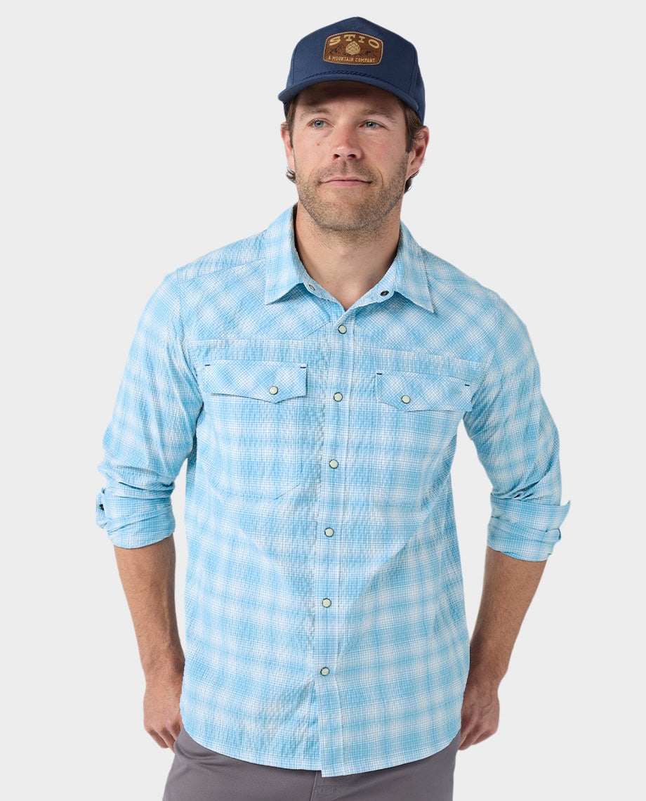 Chemise en seersucker à manches longues pour homme