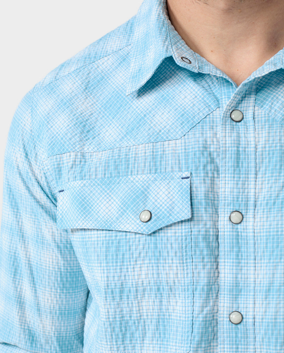 Chemise en seersucker à manches longues pour homme