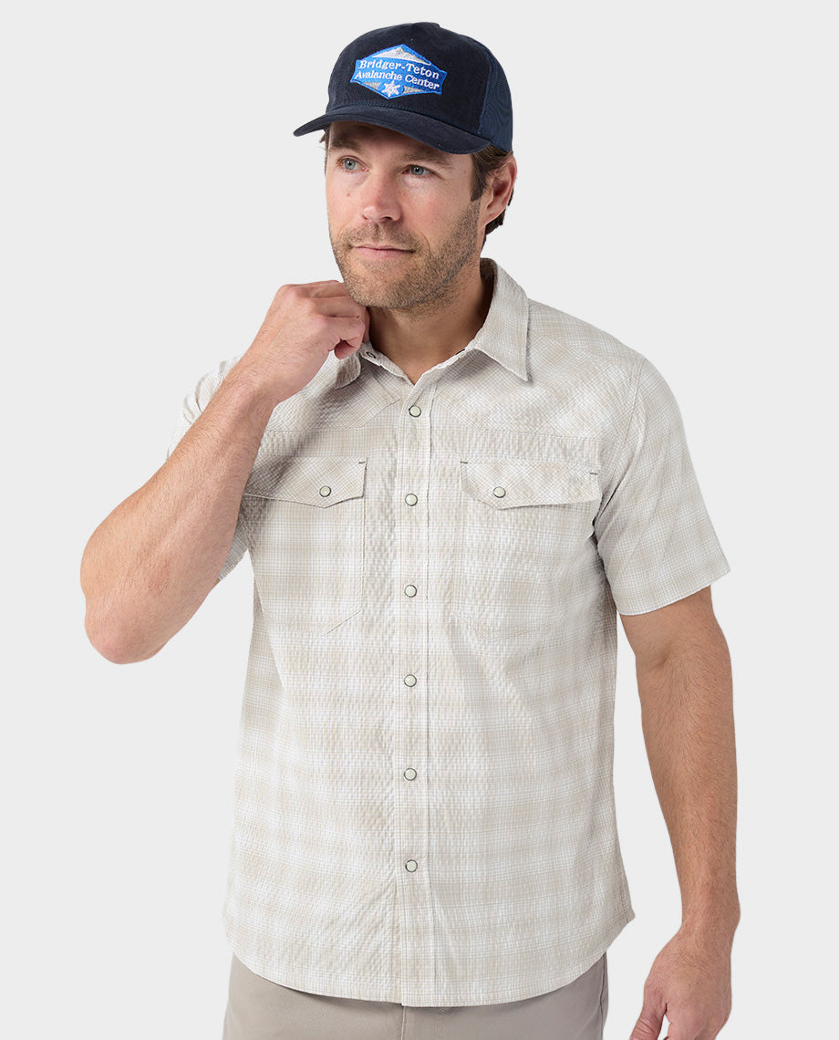 Chemise technique à manches courtes en seersucker pour homme