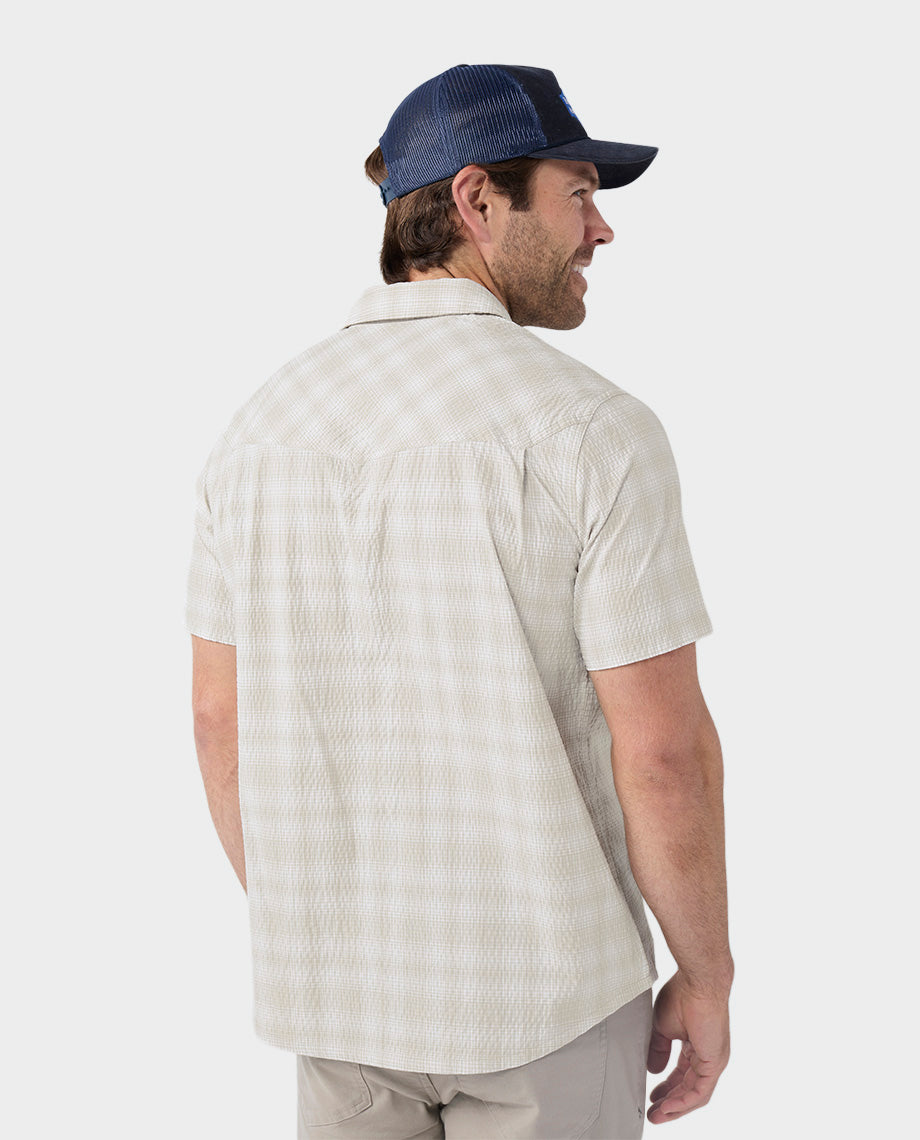 Chemise technique à manches courtes en seersucker pour homme