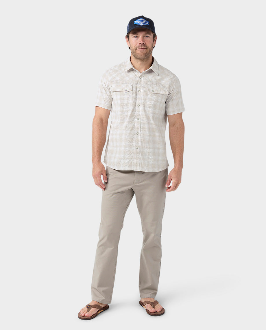 Chemise technique à manches courtes en seersucker pour homme