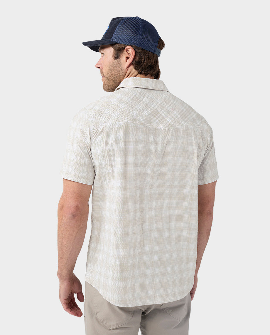 Chemise technique à manches courtes en seersucker pour homme