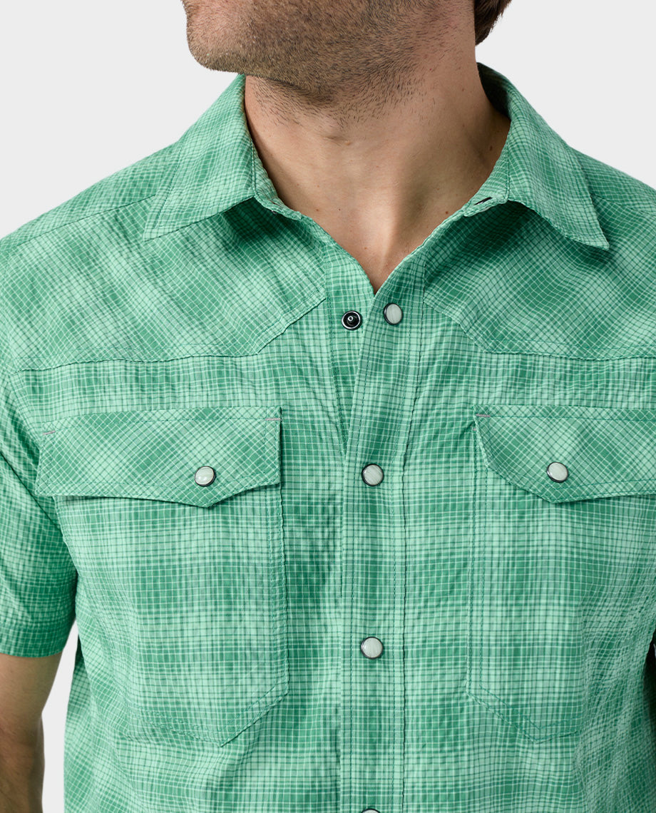 Chemise technique à manches courtes en seersucker pour homme