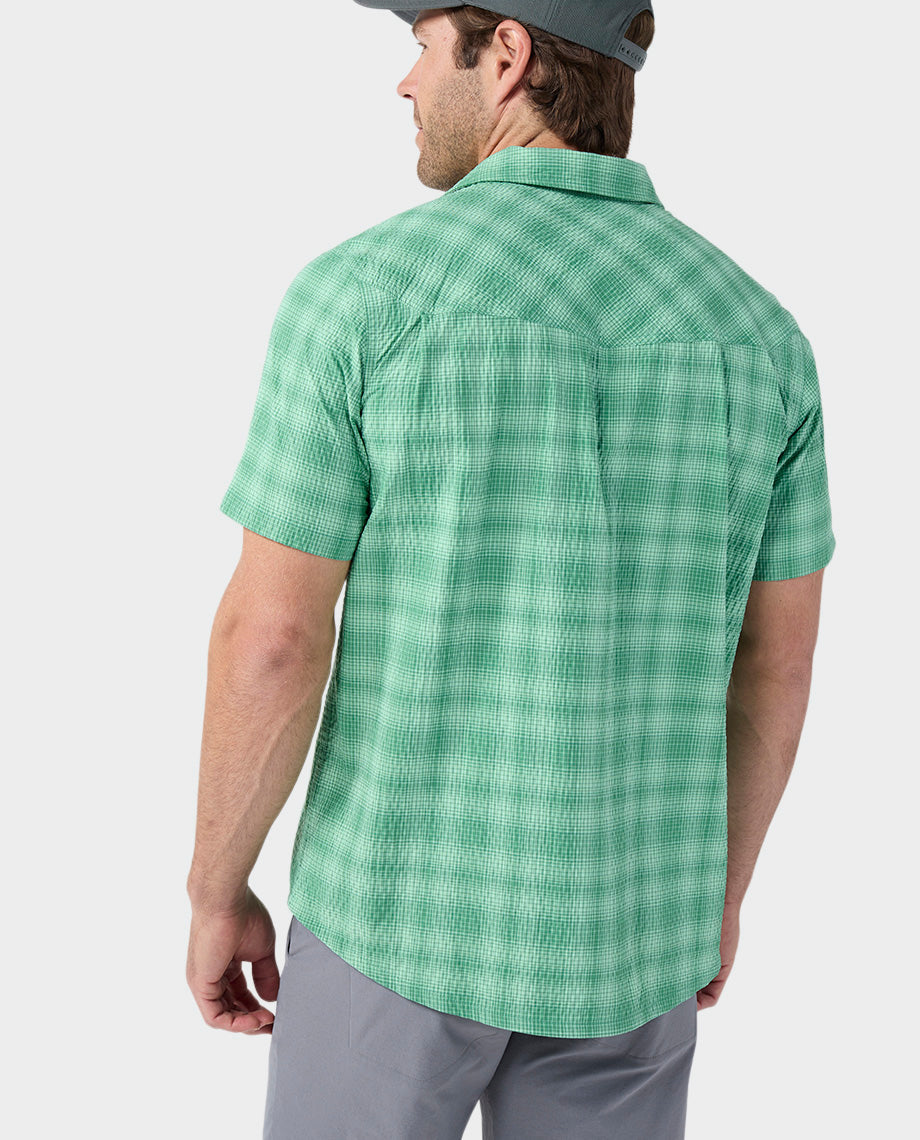 Chemise technique à manches courtes en seersucker pour homme