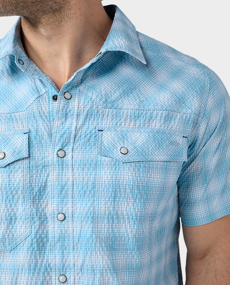 Chemise technique à manches courtes en seersucker pour homme