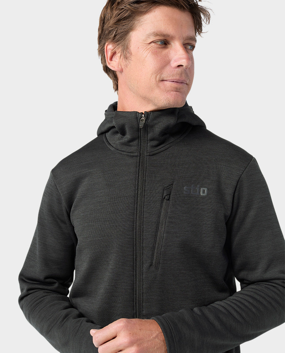 Sweat à capuche zippé extensible pour hommes