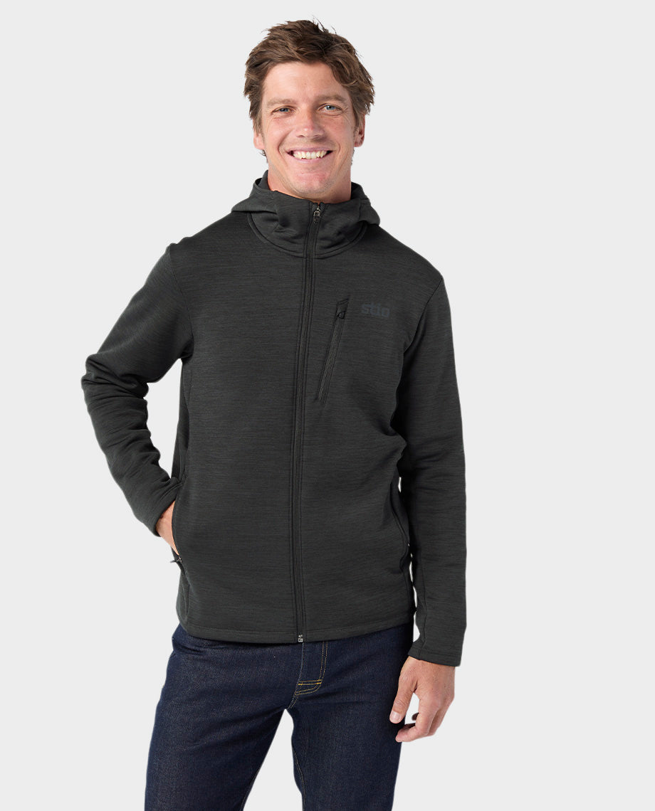 Sweat à capuche zippé extensible pour hommes