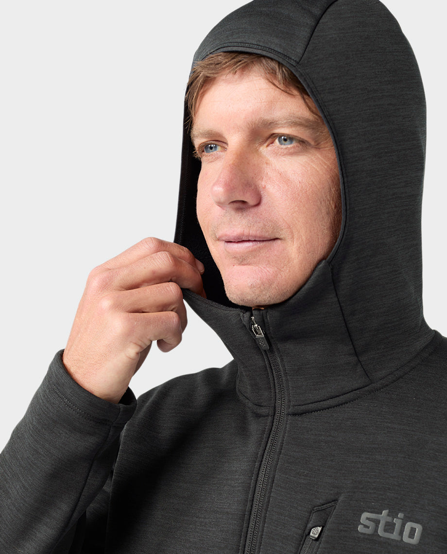 Sweat à capuche zippé extensible pour hommes