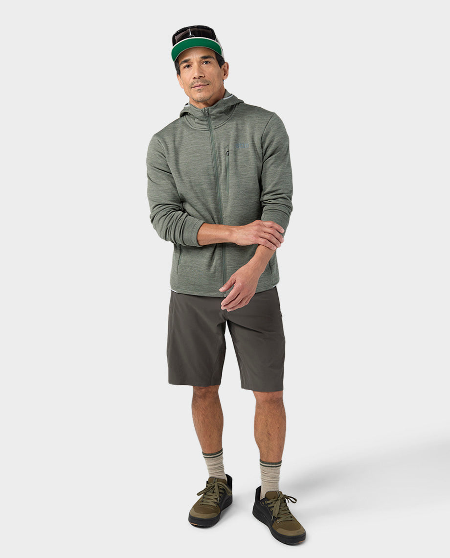Sweat à capuche zippé extensible pour hommes