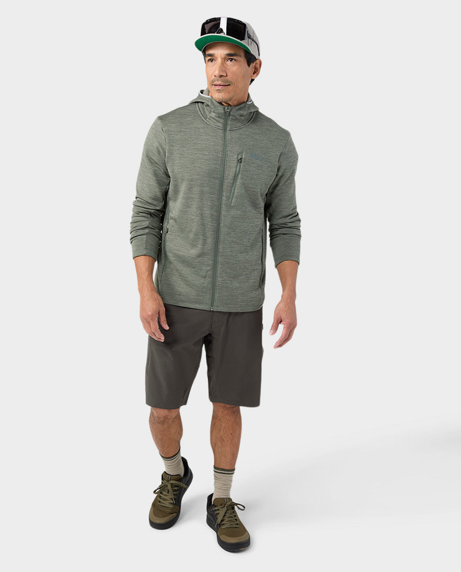 Sweat à capuche zippé extensible pour hommes