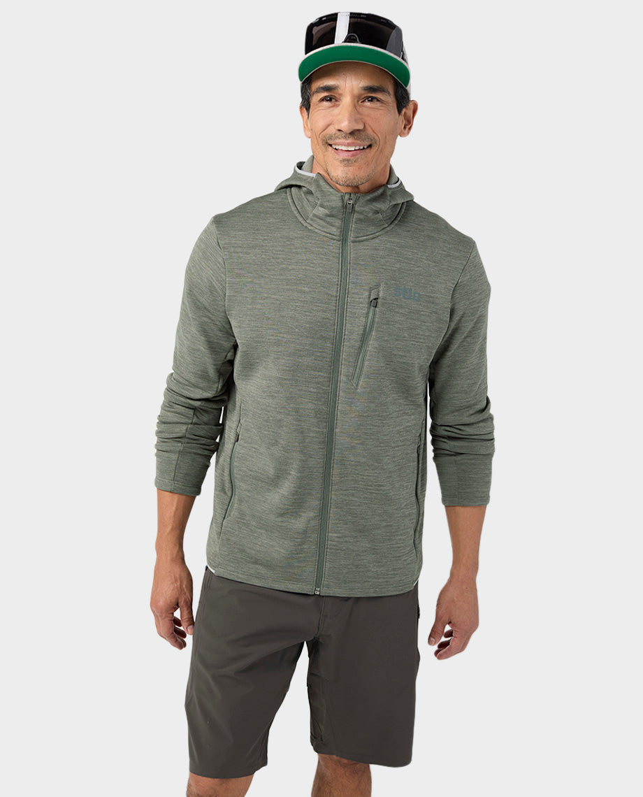 Sweat à capuche zippé extensible pour hommes