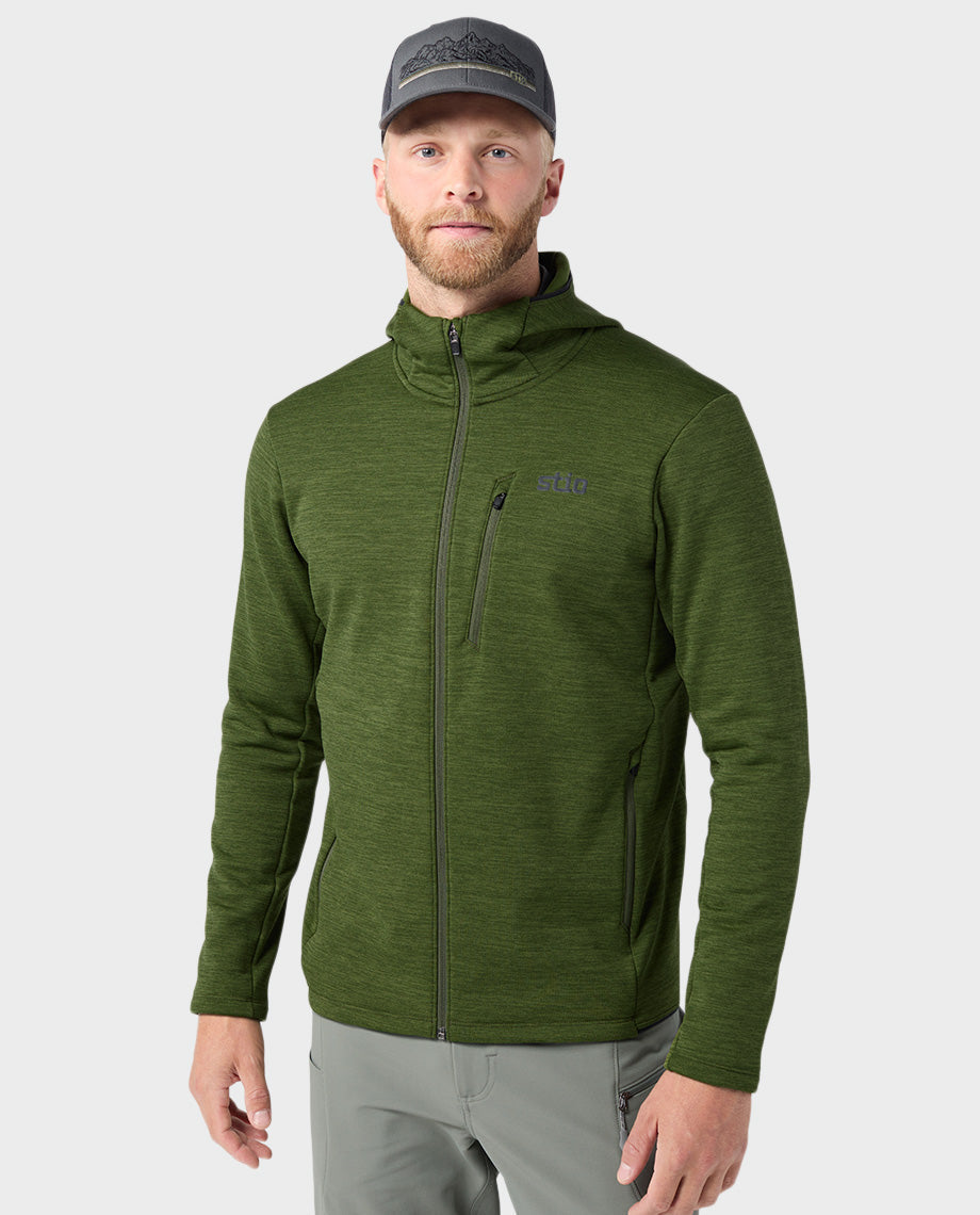 Sweat à capuche zippé extensible pour hommes