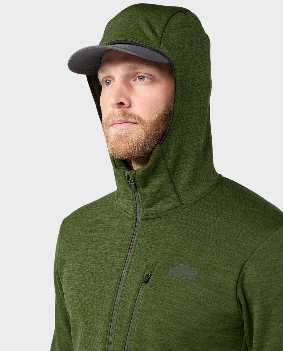 Sweat à capuche zippé extensible pour hommes