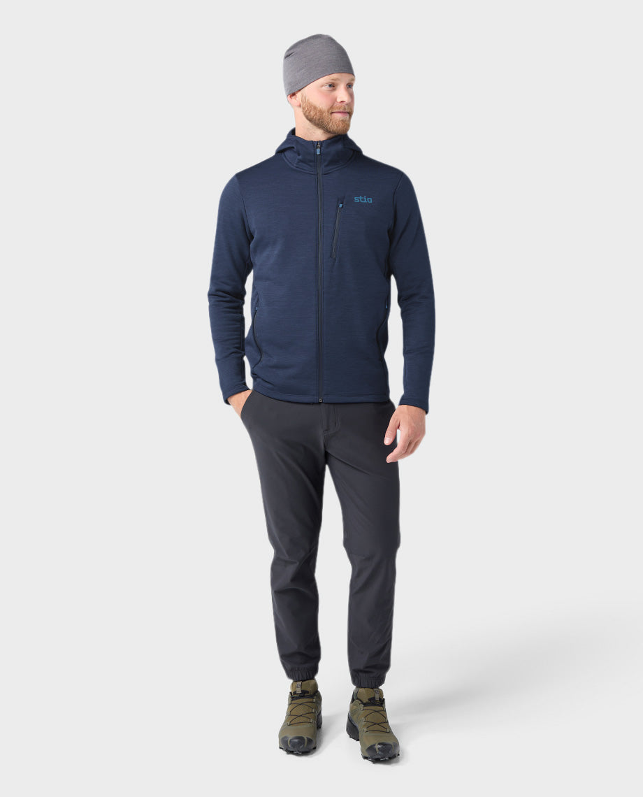 Sweat à capuche zippé extensible pour hommes