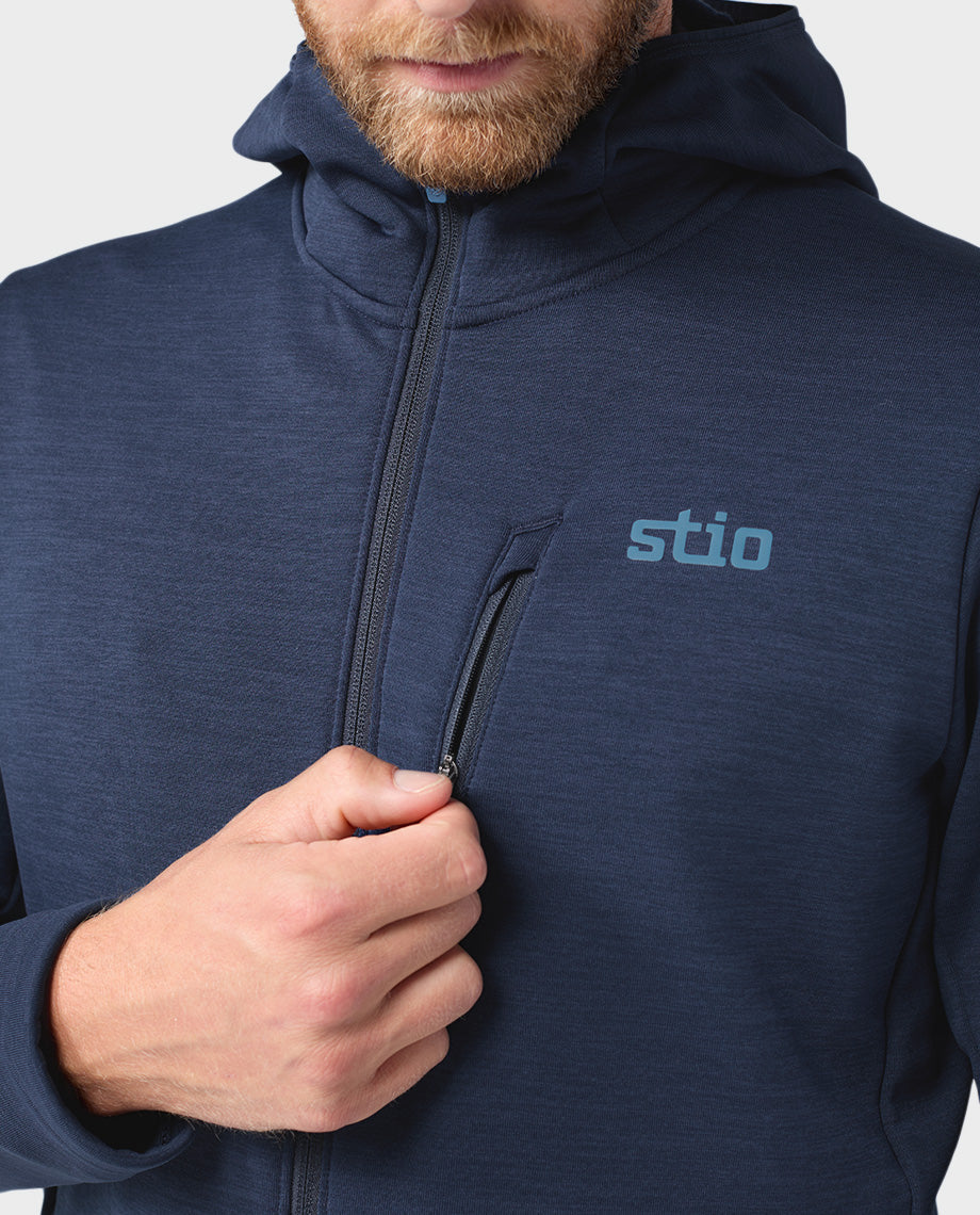 Sweat à capuche zippé extensible pour hommes
