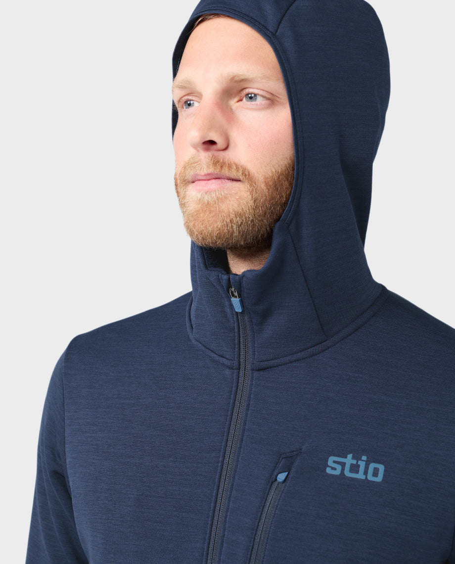 Sweat à capuche zippé extensible pour hommes