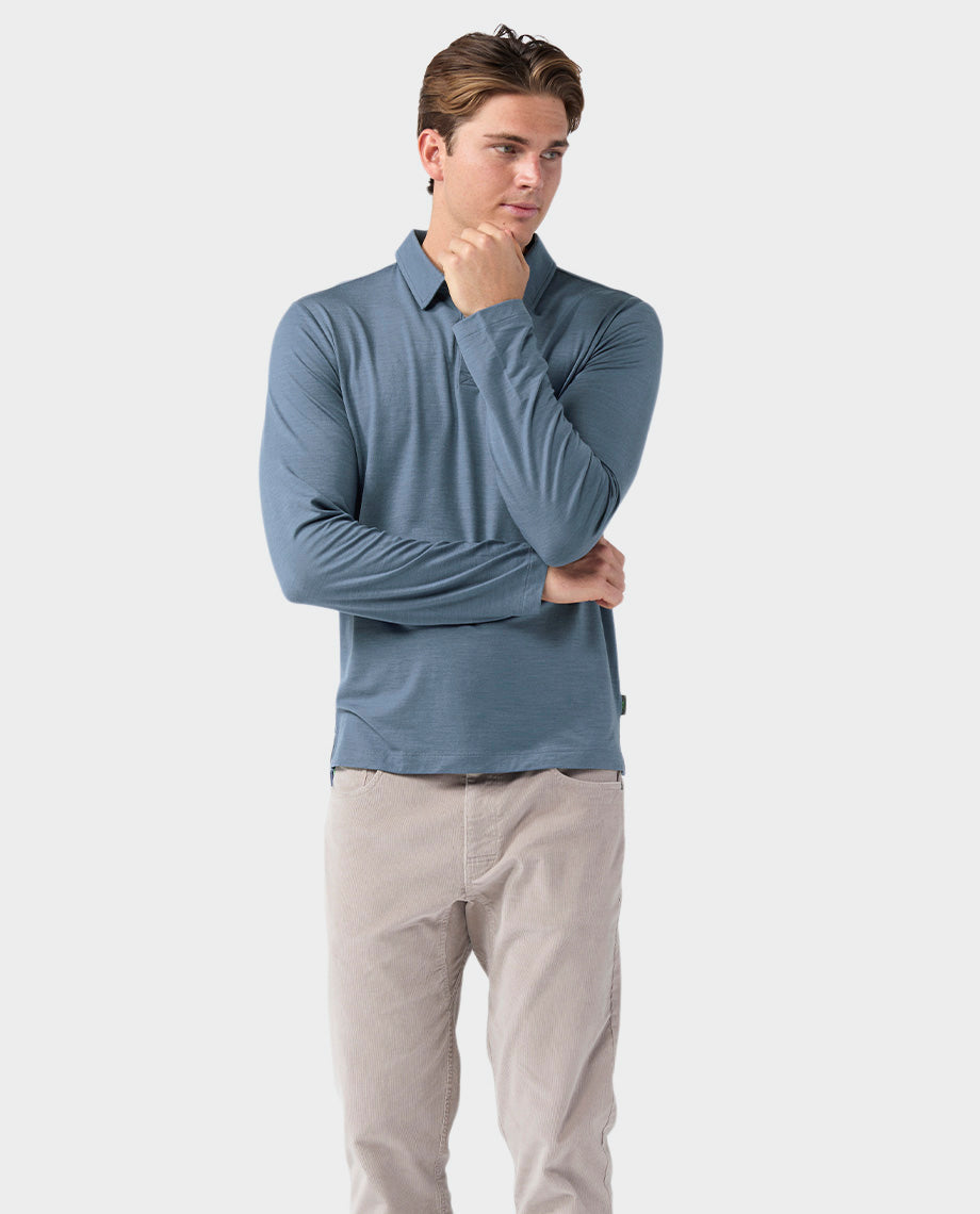Polo Mérinos Léger Manches Longues Homme