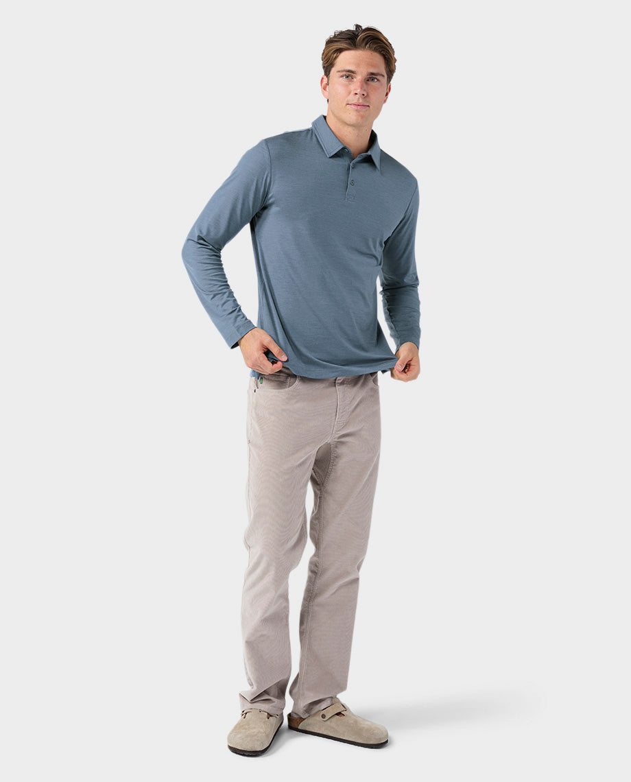 Polo Mérinos Léger Manches Longues Homme