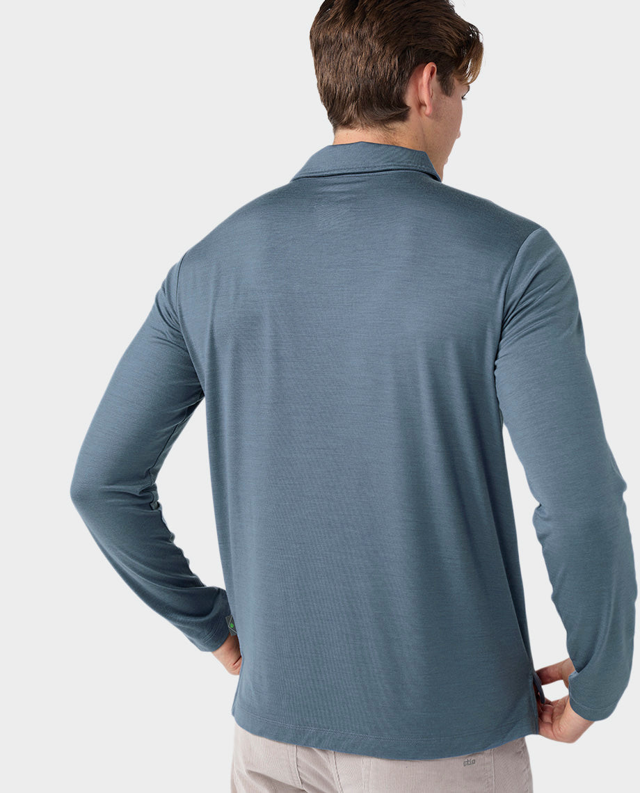 Polo Mérinos Léger Manches Longues Homme