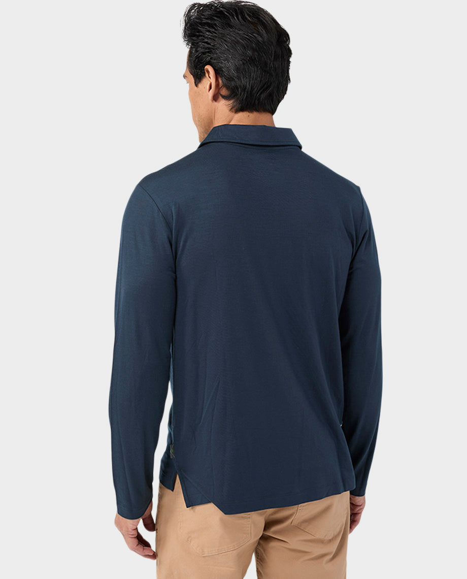 Polo Mérinos Léger Manches Longues Homme