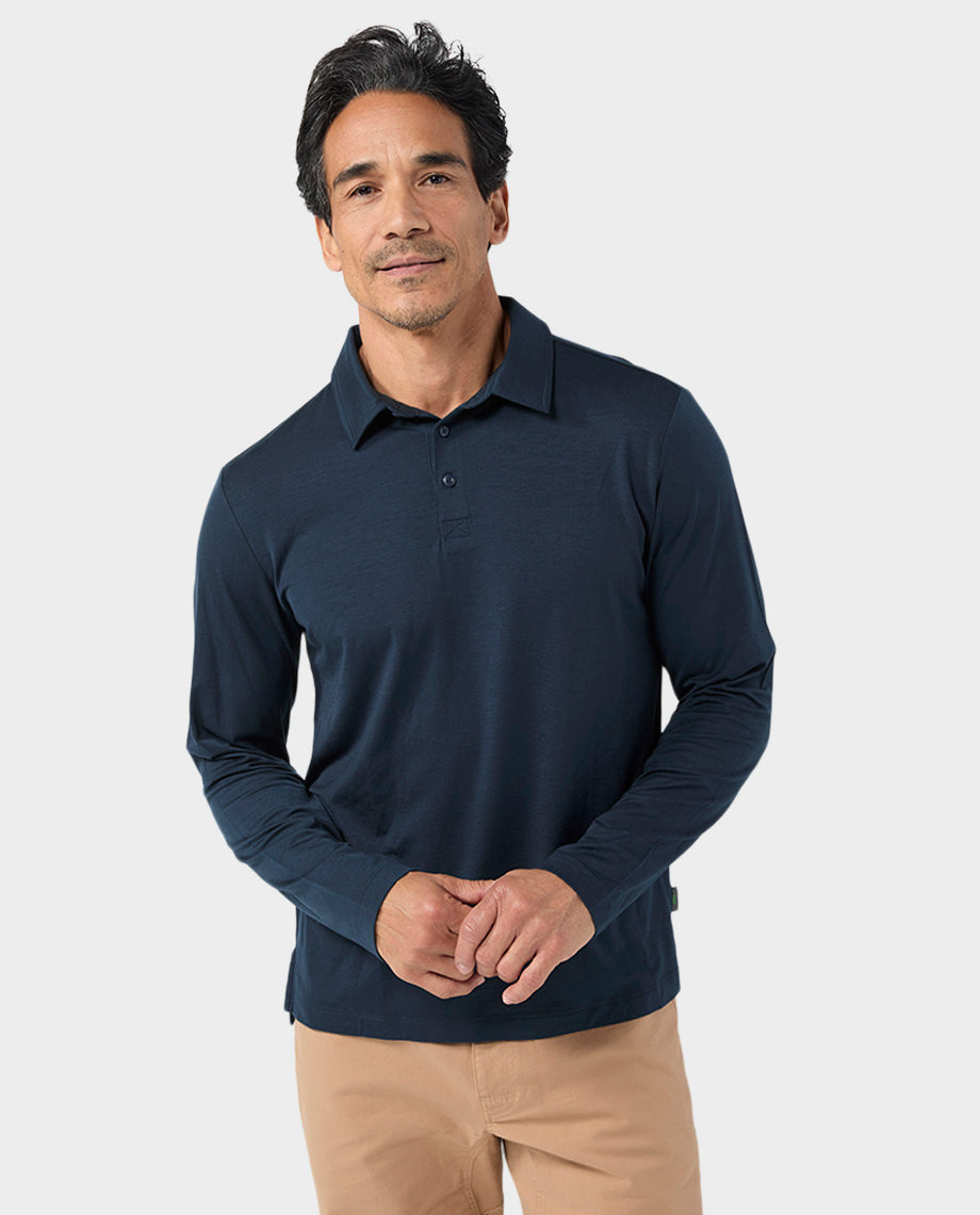 Polo Mérinos Léger Manches Longues Homme