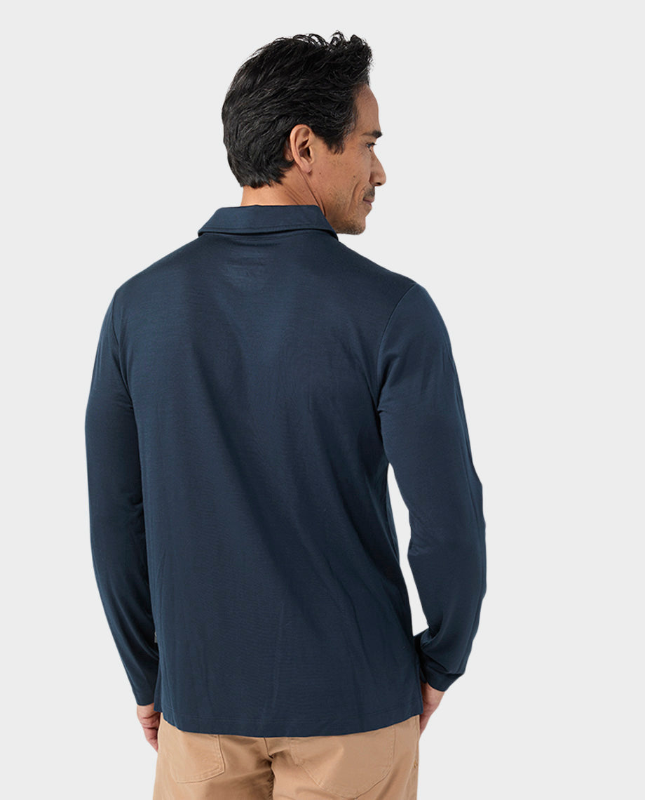 Polo Mérinos Léger Manches Longues Homme