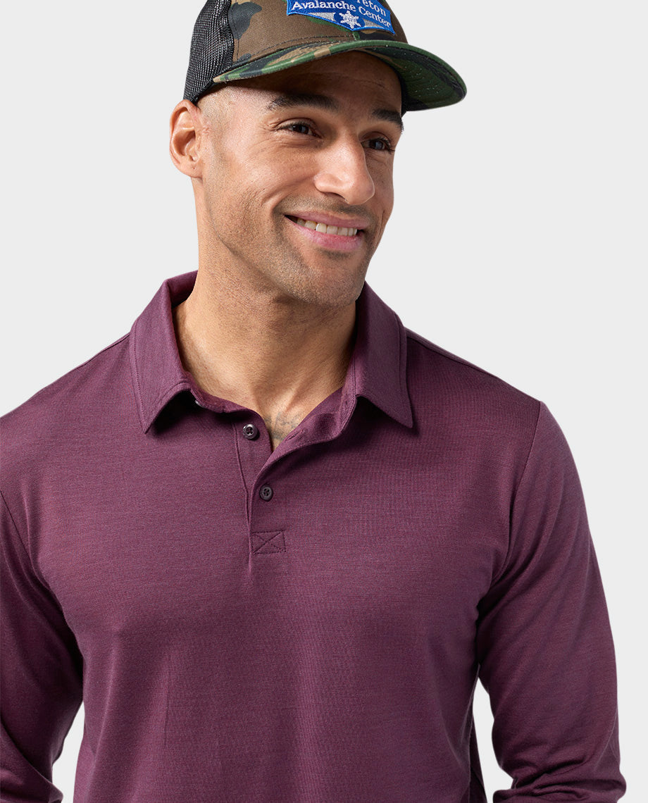Polo Mérinos Léger Manches Longues Homme