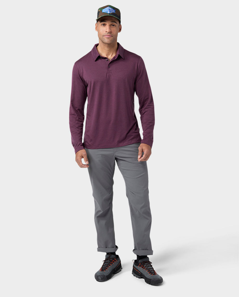 Polo Mérinos Léger Manches Longues Homme
