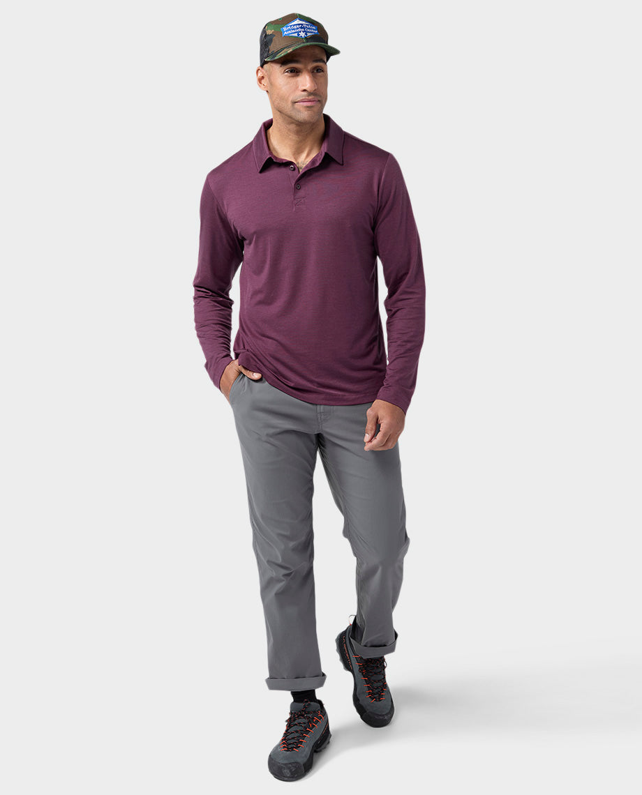 Polo Mérinos Léger Manches Longues Homme