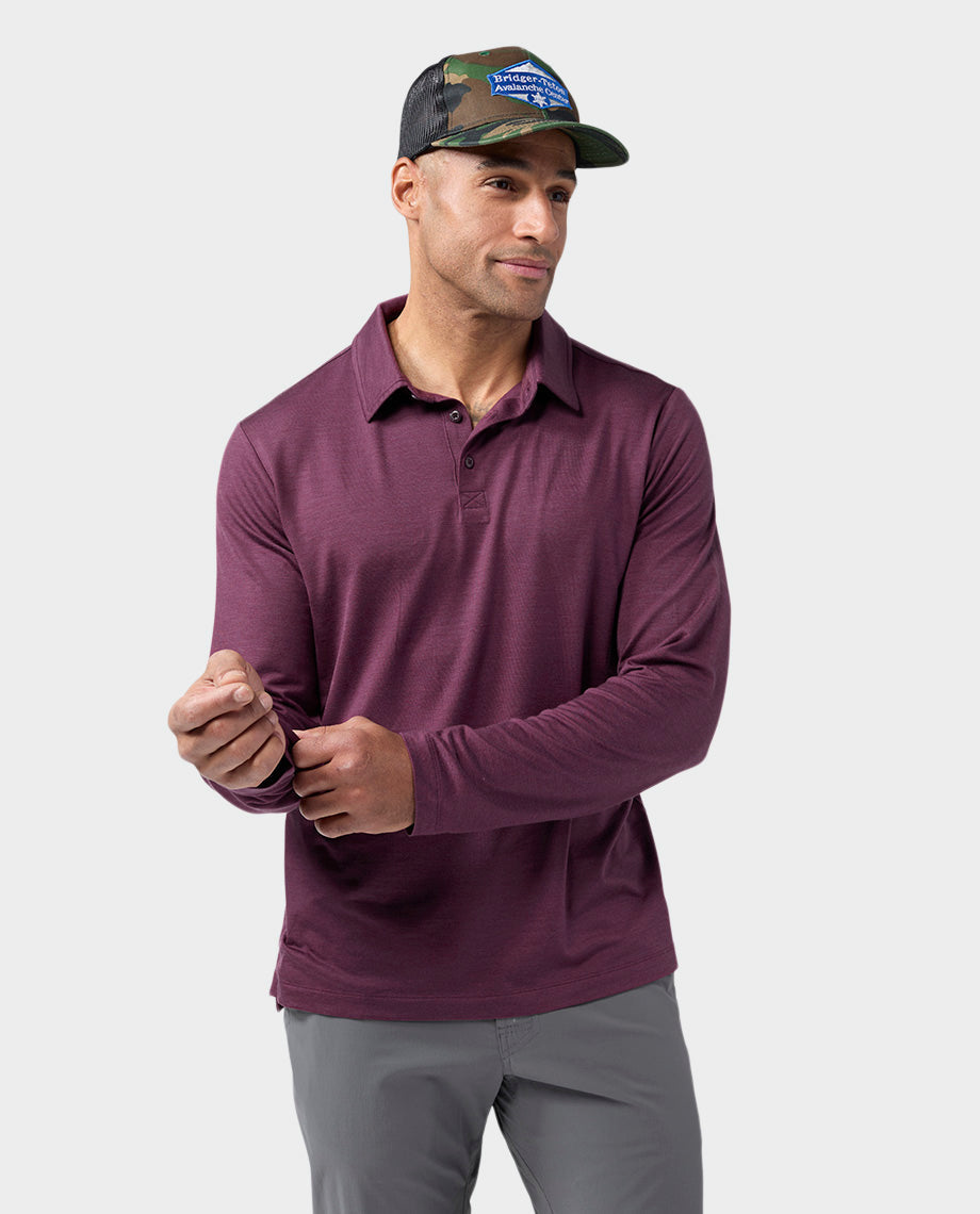 Polo Mérinos Léger Manches Longues Homme